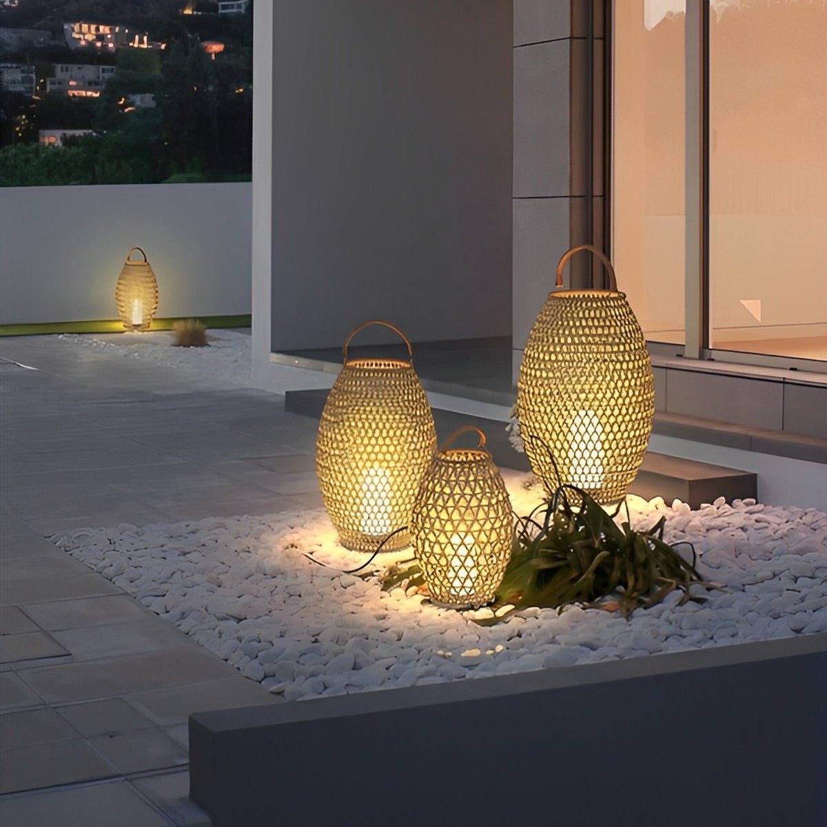 Portable Lanterns Shape Light Waterproof LED Modern Lawn Lamp