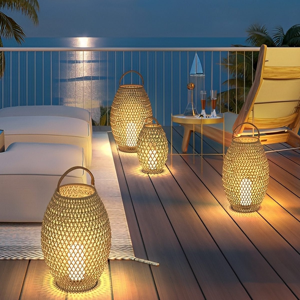 Portable Lanterns Shape Light Waterproof LED Modern Lawn Lamp