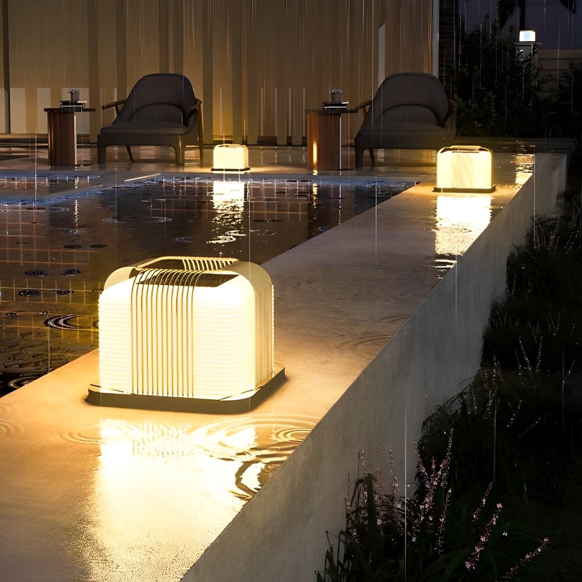 Square Creative LED Waterproof PE Shade Modern Fence Post Lights